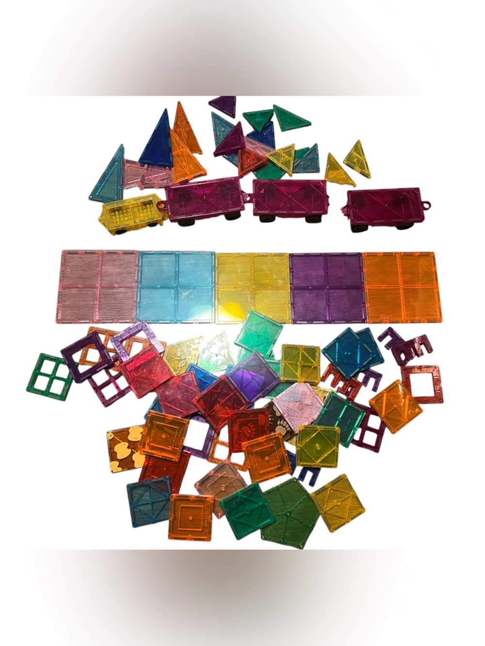 Picasso Tile Magnet Lot of 80 pieces Large Bases, Trains, Windows